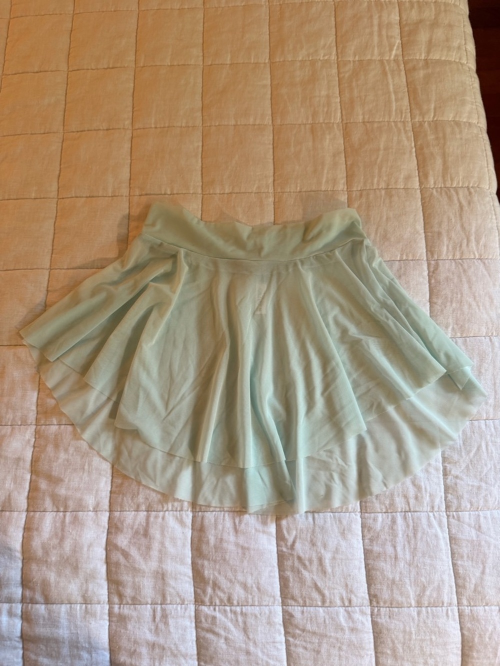 Light Mint Layered Chiffon Skater Skirt - Women